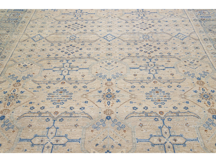 Modern Indian Artisan Wool Rug 10 x 14