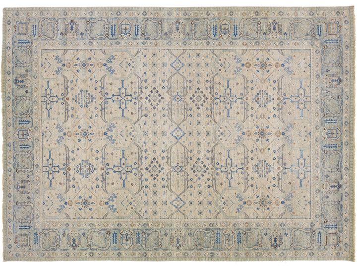 Modern Indian Artisan Wool Rug 10 x 14