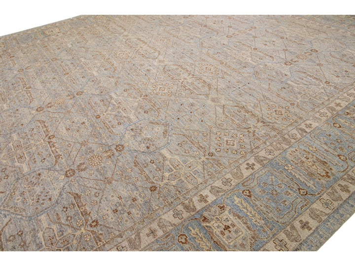 Modern Indian Artisan Wool Rug 13 x 16