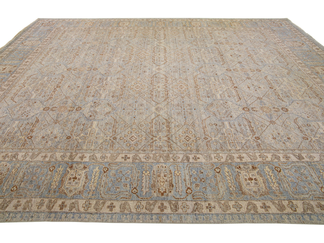 Modern Indian Artisan Wool Rug 13 x 16