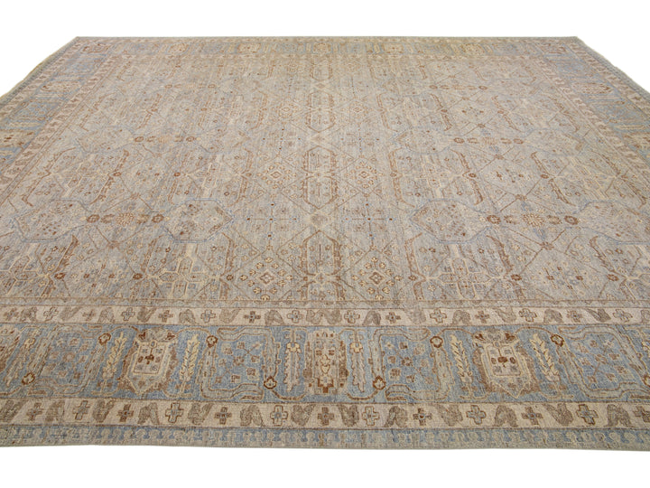 Modern Indian Artisan Wool Rug 13 x 16