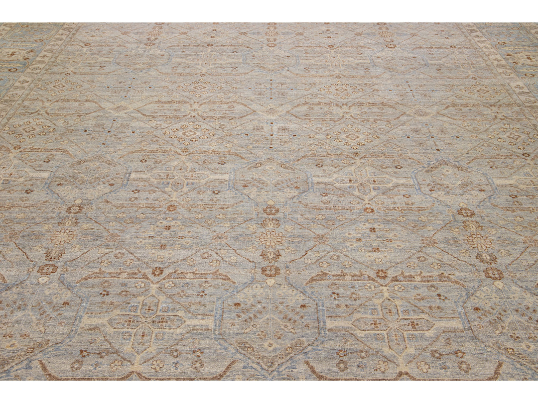 Modern Indian Artisan Wool Rug 13 x 16