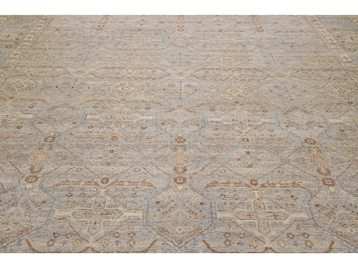 Modern Indian Artisan Wool Rug 13 x 16