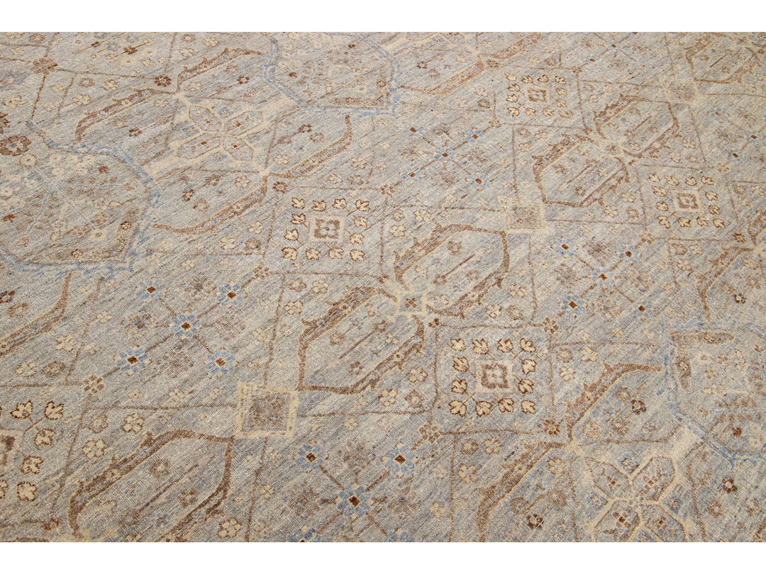 Modern Indian Artisan Wool Rug 13 x 16