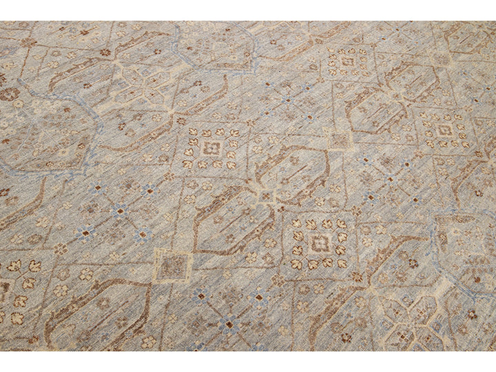 Modern Indian Artisan Wool Rug 13 x 16