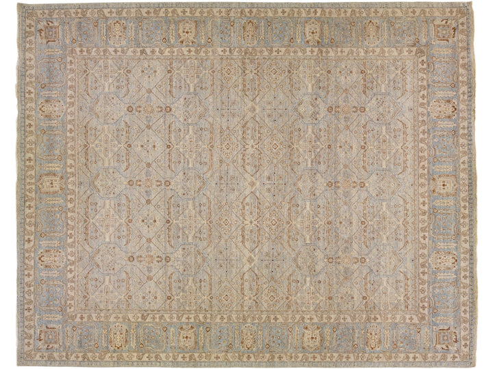 Modern Indian Artisan Wool Rug 13 x 16