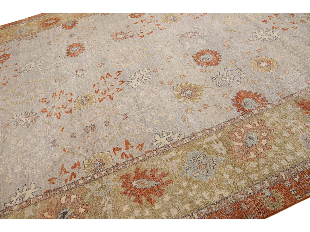 Modern Indian Artisan Wool Rug 12 x 15