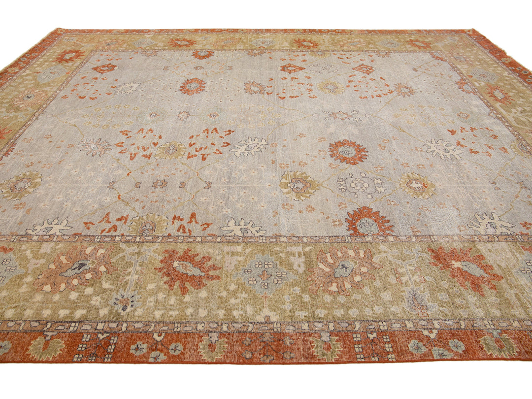 Modern Indian Artisan Wool Rug 12 x 15