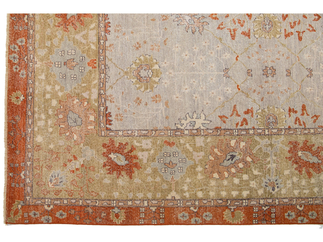 Modern Indian Artisan Wool Rug 12 x 15
