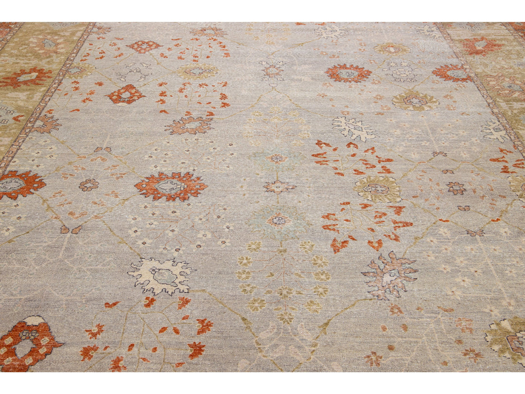Modern Indian Artisan Wool Rug 12 x 15