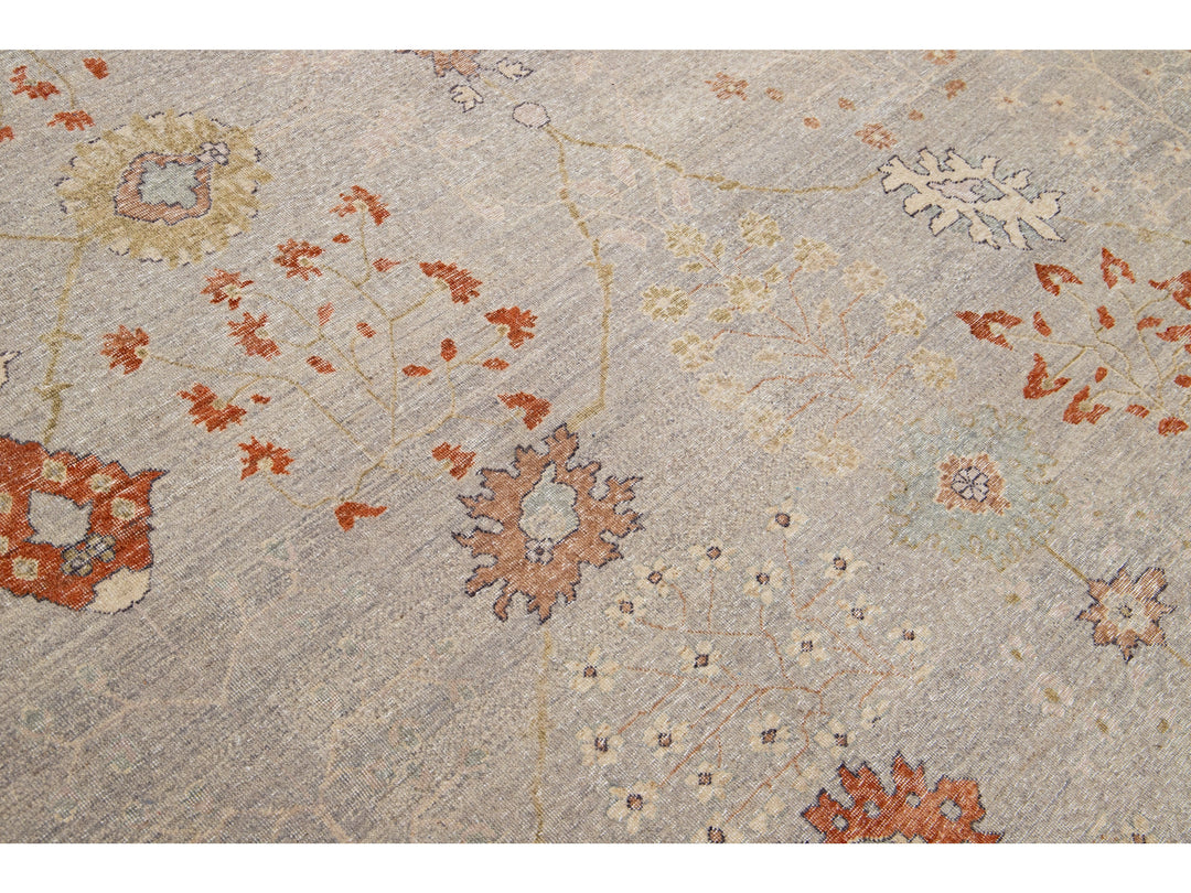 Modern Indian Artisan Wool Rug 12 x 15