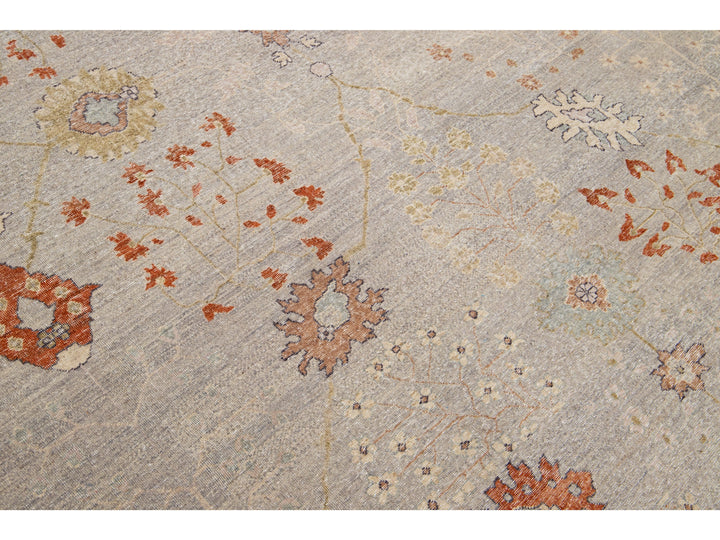 Modern Indian Artisan Wool Rug 12 x 15