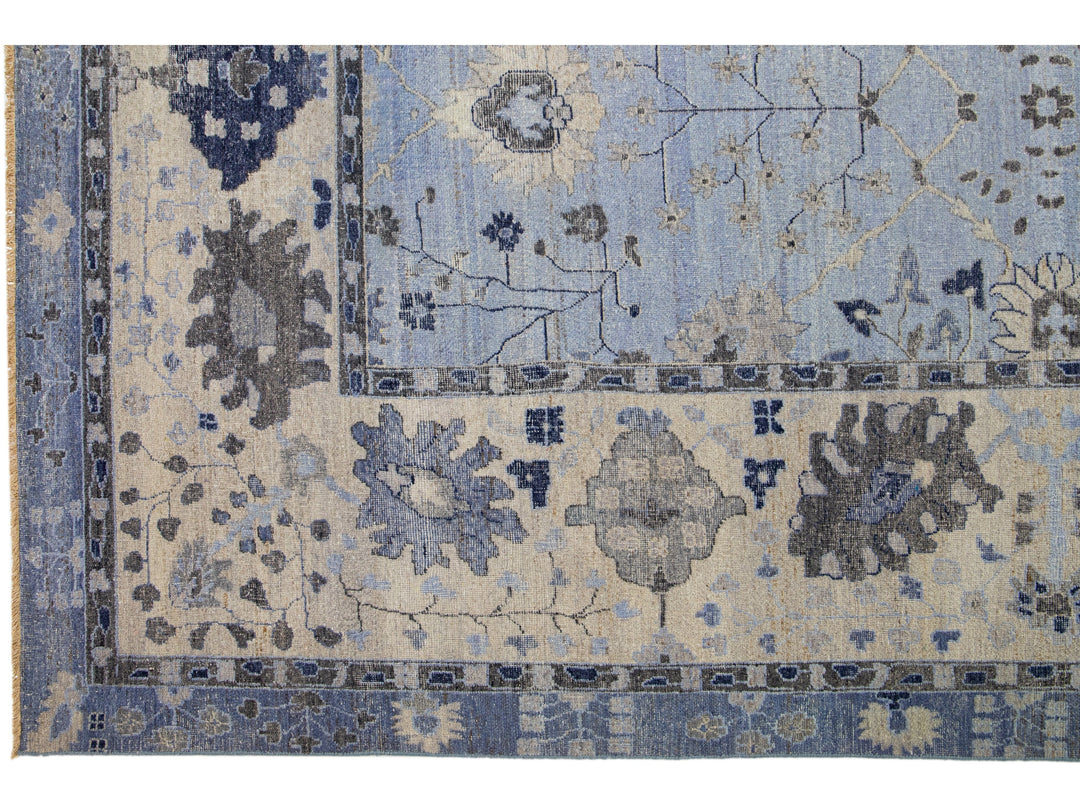 Modern Indian Artisan Wool Rug 12 x 15