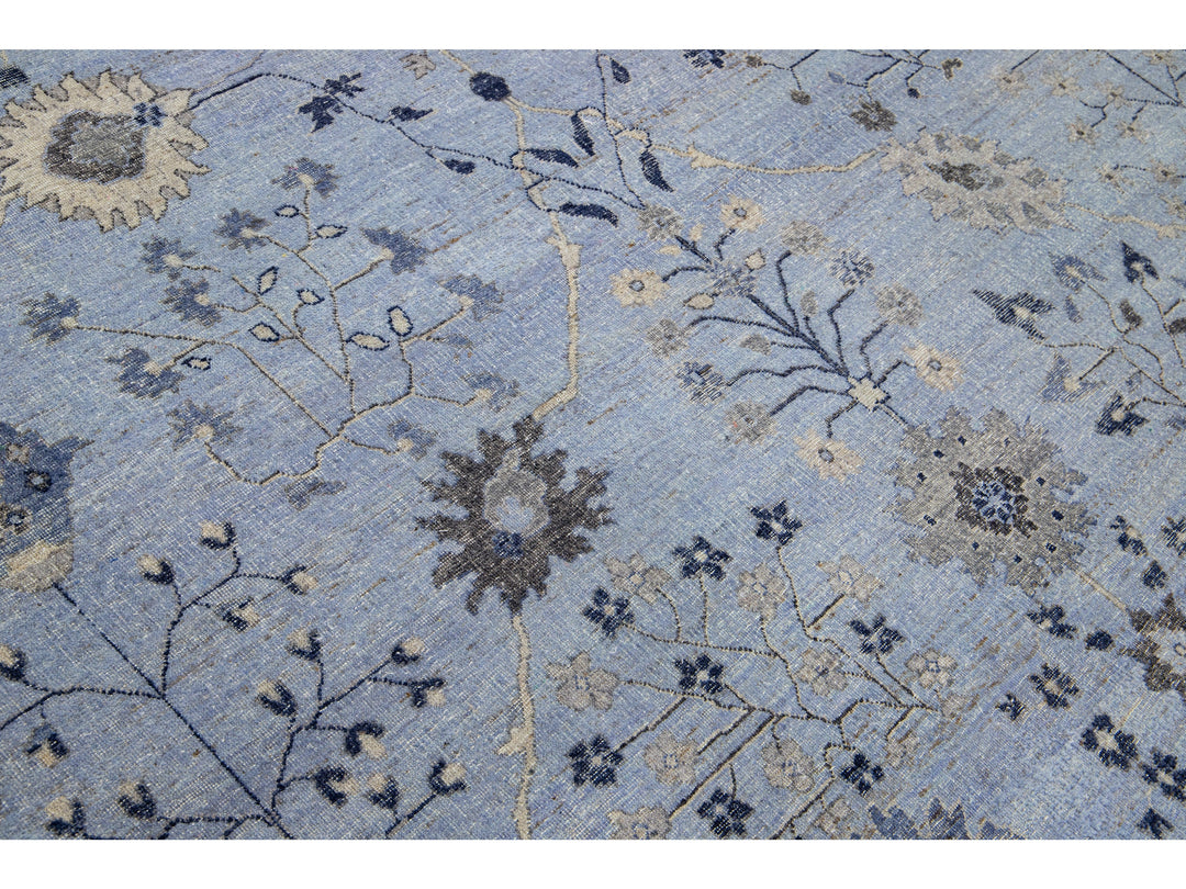 Modern Indian Artisan Wool Rug 12 x 15