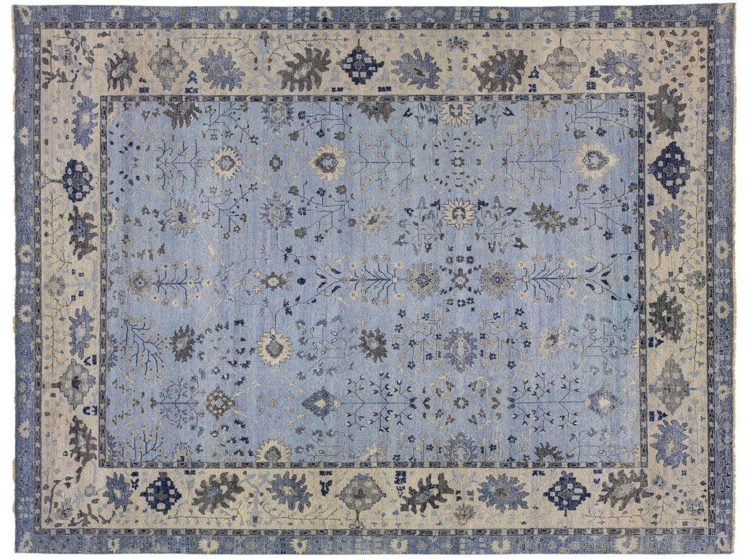 Modern Indian Artisan Wool Rug 12 x 15