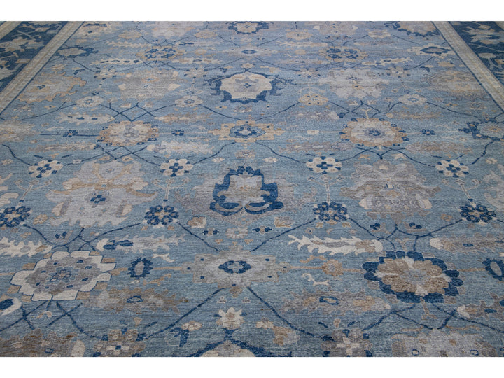 Modern Indian Artisan Wool Rug 15 x 19