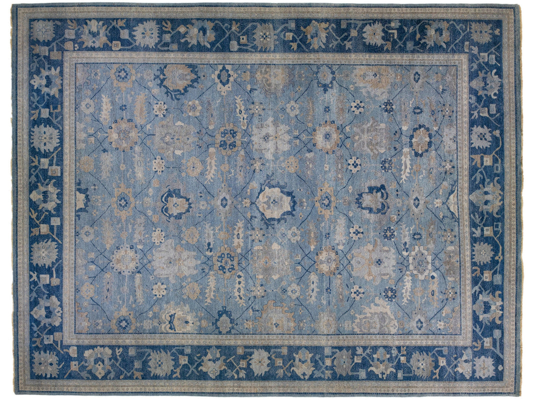 Modern Indian Artisan Wool Rug 15 x 19