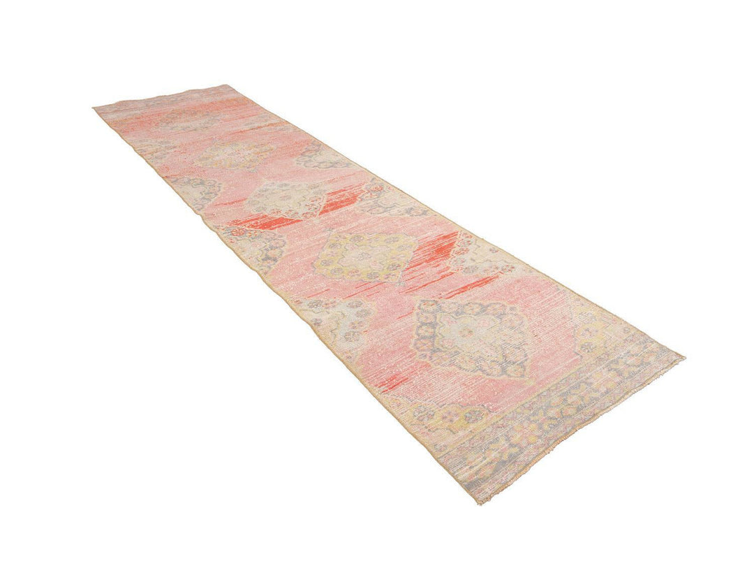 Vintage Turkish Geometric Wool Runner 3 X 11