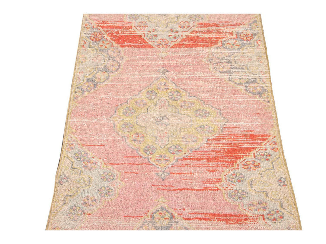 Vintage Turkish Geometric Wool Runner 3 X 11