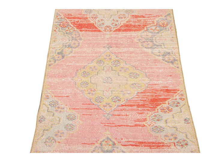 Vintage Turkish Geometric Wool Runner 3 X 11