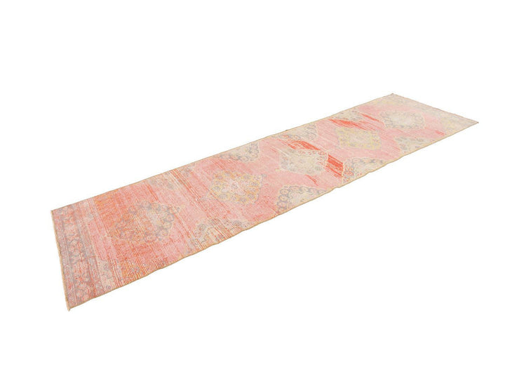 Vintage Turkish Geometric Wool Runner 3 X 11