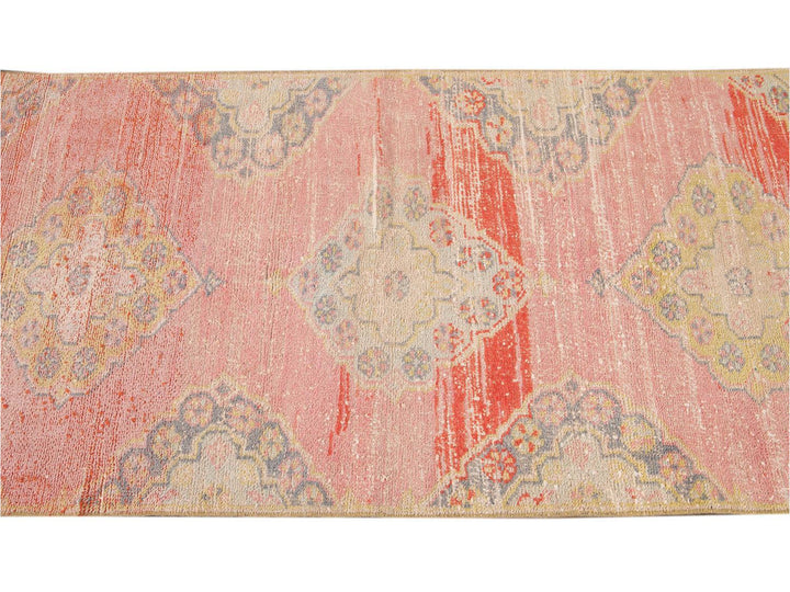 Vintage Turkish Geometric Wool Runner 3 X 11