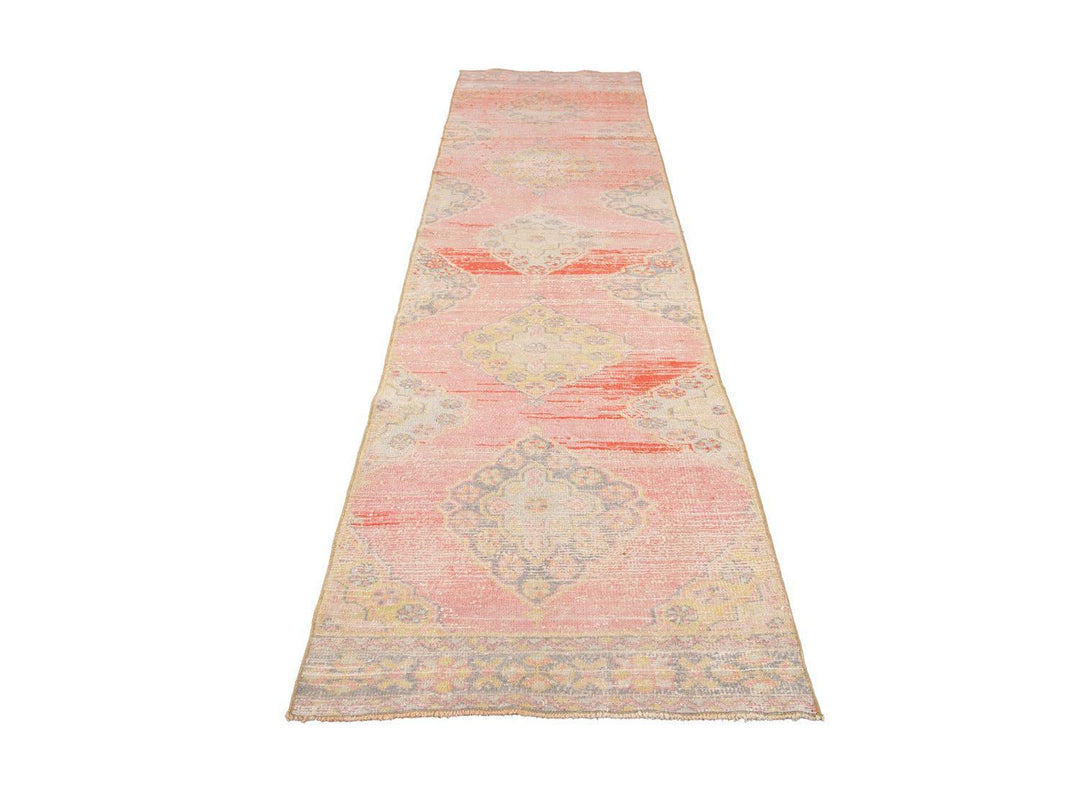 Vintage Turkish Geometric Wool Runner 3 X 11