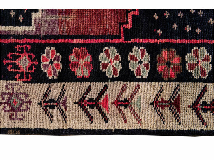 Mid 20th Century Vintage Azeri Wool Runner Rug 5 X 13