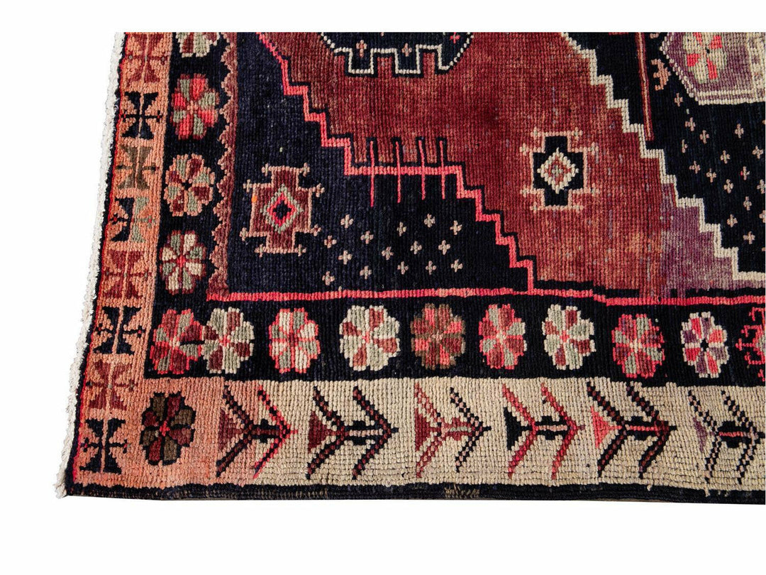 Mid 20th Century Vintage Azeri Wool Runner Rug 5 X 13