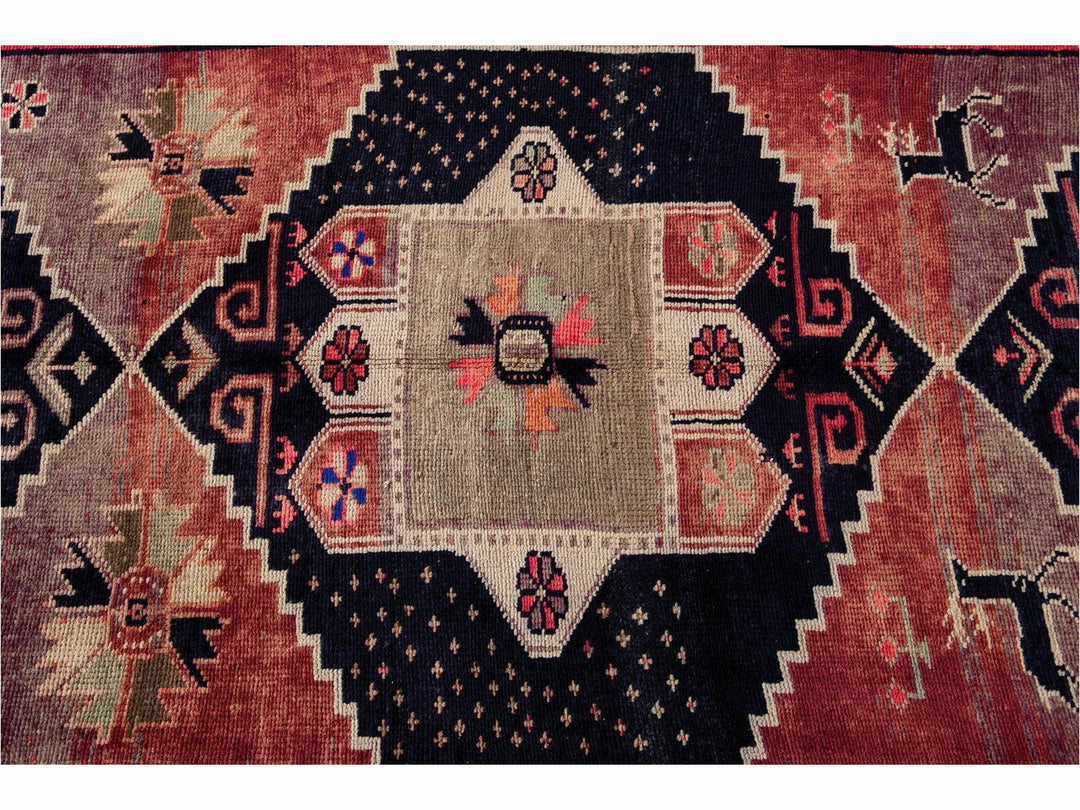 Mid 20th Century Vintage Azeri Wool Runner Rug 5 X 13