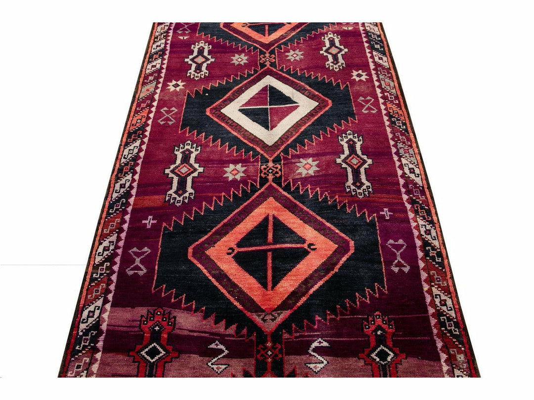 Mid 20th Century Vintage Azeri Wool Runner Rug 4 X 12