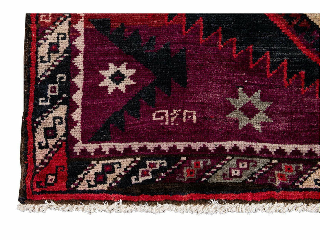 Mid 20th Century Vintage Azeri Wool Runner Rug 4 X 12