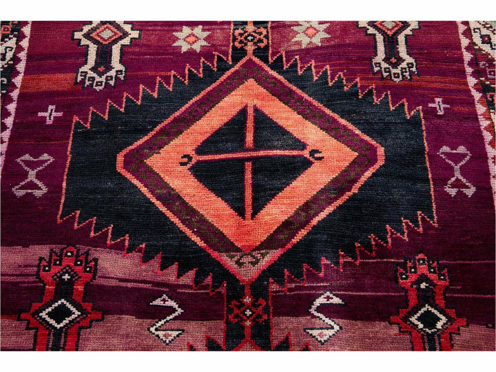Mid 20th Century Vintage Azeri Wool Runner Rug 4 X 12
