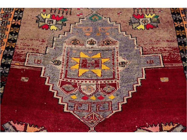 Mid 20th Century Vintage Azeri Wool Runner Rug 5 X 11