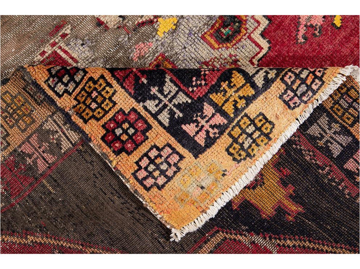 Mid 20th Century Vintage Azeri Wool Runner Rug 5 X 11