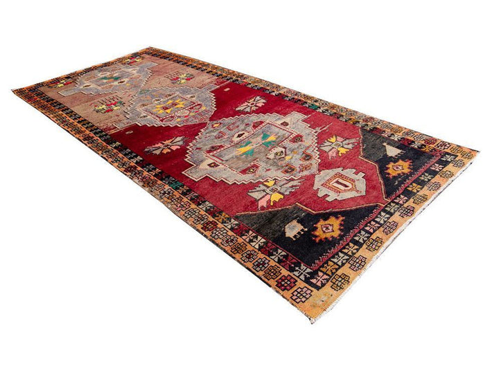 Mid 20th Century Vintage Azeri Wool Runner Rug 5 X 11