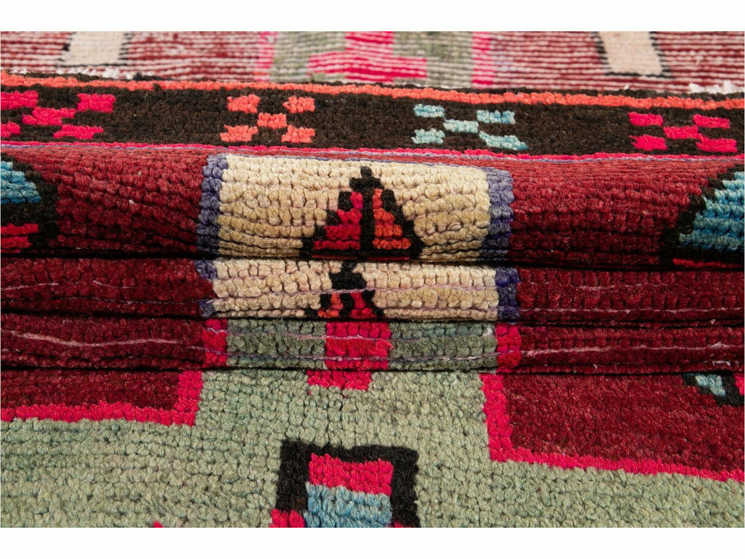 Mid 20th Century Vintage Azeri Wool Runner Rug 4 X 13