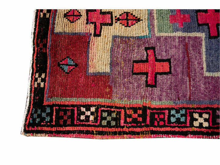Mid 20th Century Vintage Azeri Wool Runner Rug 4 X 13