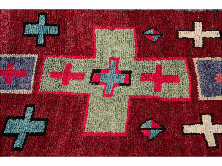 Mid 20th Century Vintage Azeri Wool Runner Rug 4 X 13