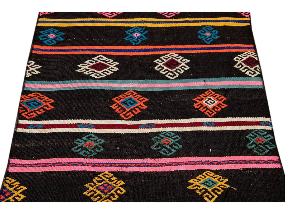 Vintage Kilim Wool Runner  3 X 10