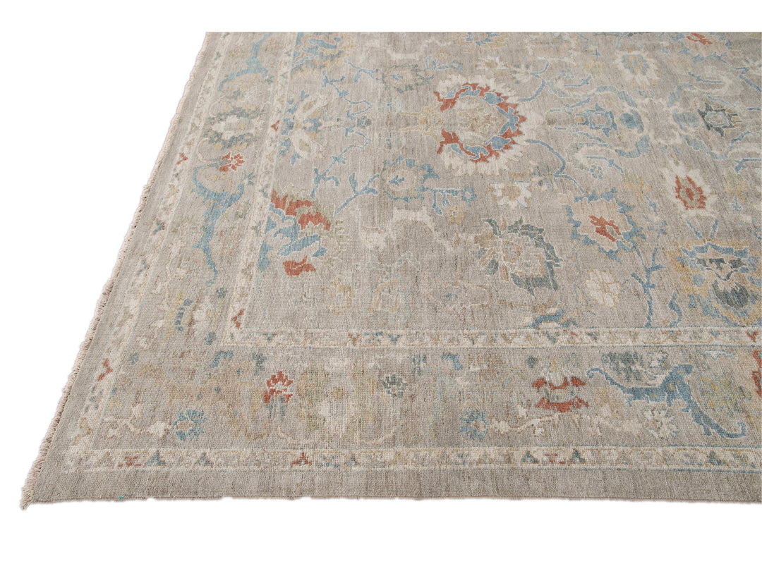 Modern Sultanabad Wool Rug 9 X 11