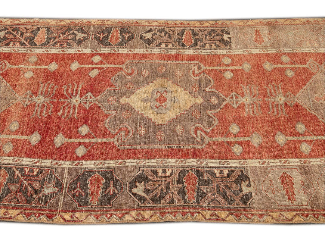 Mid 20th Century Vintage Anatolian Wool Runner Rug, 4 X 1-