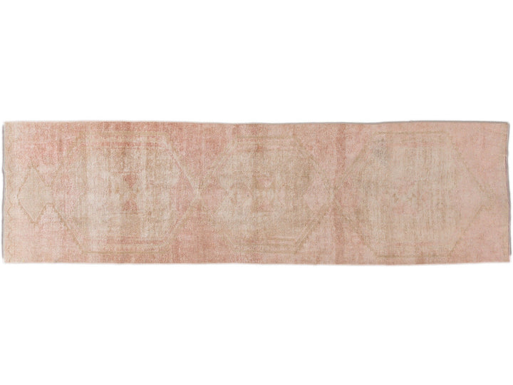 Vintage Turkish Handmade Peach Tribal Wool Runner\