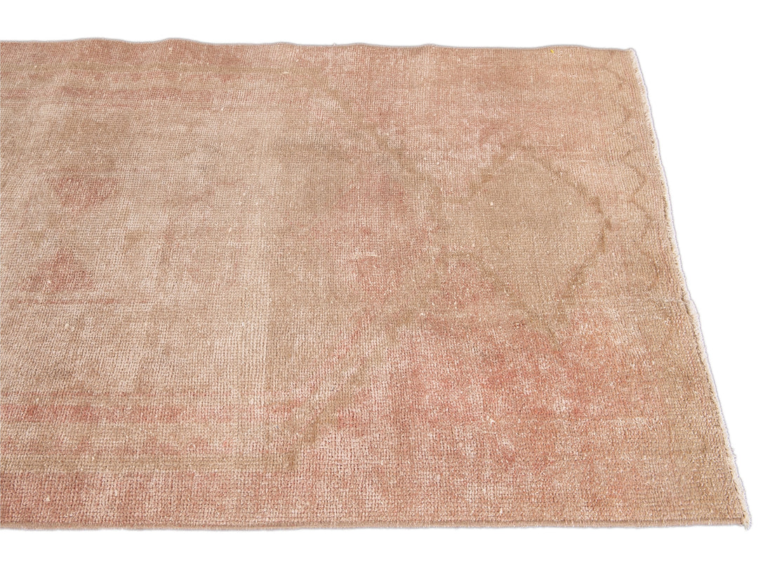 Vintage Turkish Handmade Peach Tribal Wool Runner