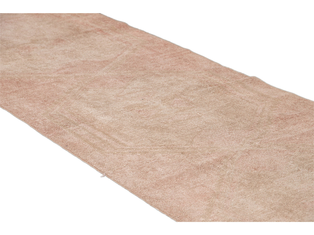 Vintage Turkish Handmade Peach Tribal Wool Runner