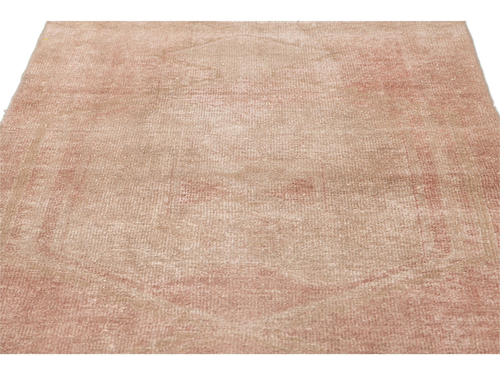 Vintage Turkish Handmade Peach Tribal Wool Runner\
