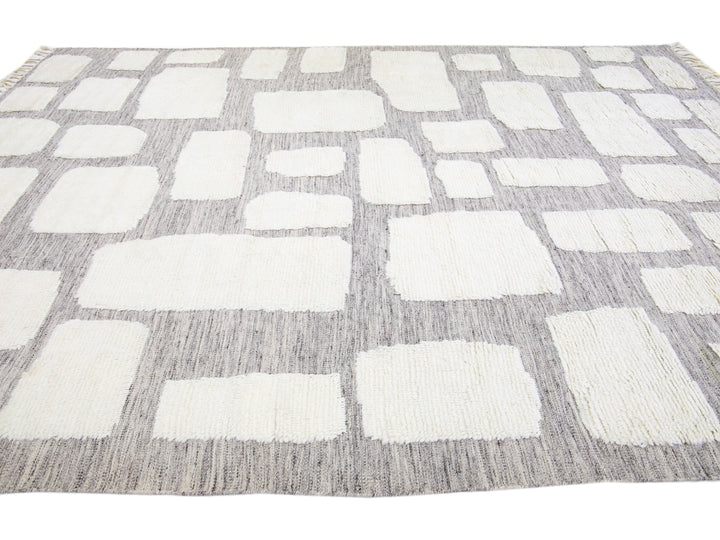 Modern Moroccan Wool Rug 10 X 14