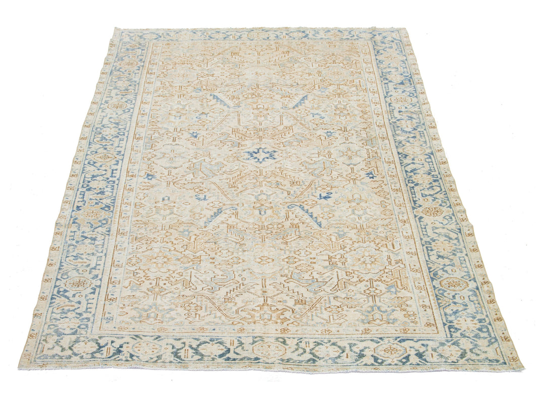 Antique Heriz Wool Rug 7 X 10