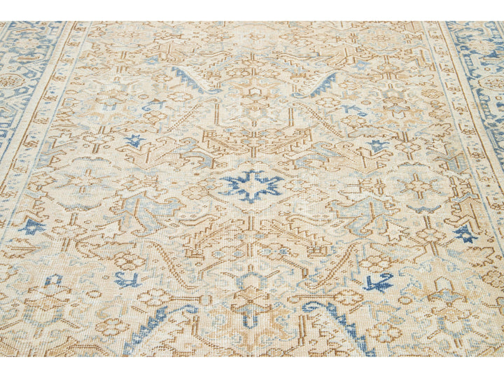 Antique Heriz Wool Rug 7 X 10