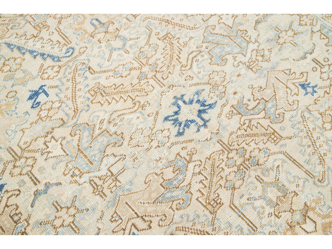 Antique Heriz Wool Rug 7 X 10